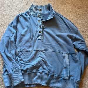 Aerie Oh Snap mock sweater, blue, size M, gently worn